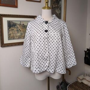 Polka Dot Button-Up Jacket